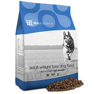 Life's abundance adult weight loss dog food bag