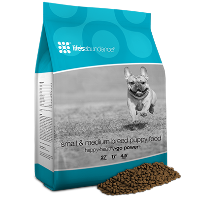 Life's abundance small and medium breed puppy food bag